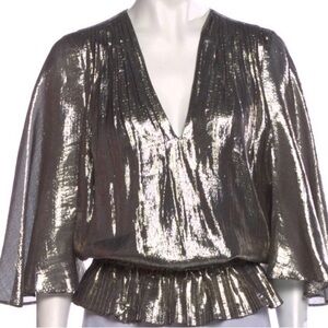 Metallic Silver Blouse